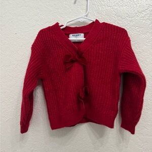 Old Navy Red Cardigan Sweater Ribbed Knit